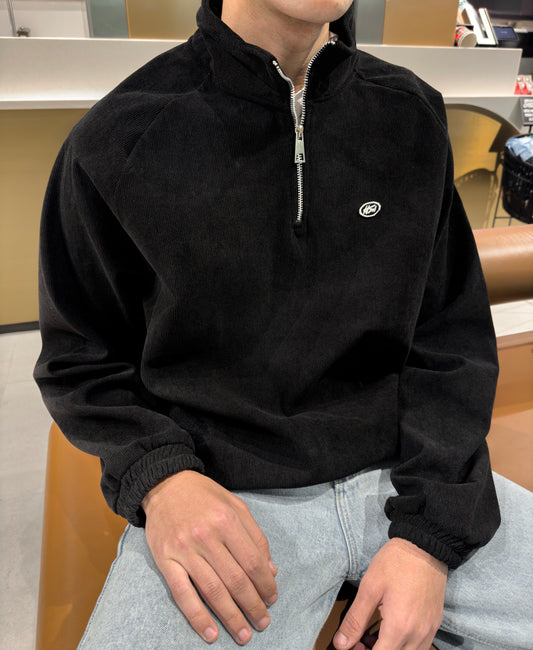 CORDUROY QUARTER-ZIP BLACK